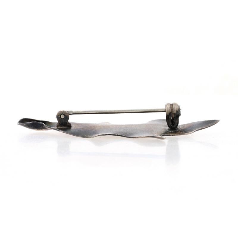 Stuart Nye Oak Leaf Brooch - Sterling Silver 925 Nature Pin In Excellent Condition In Greensboro, NC