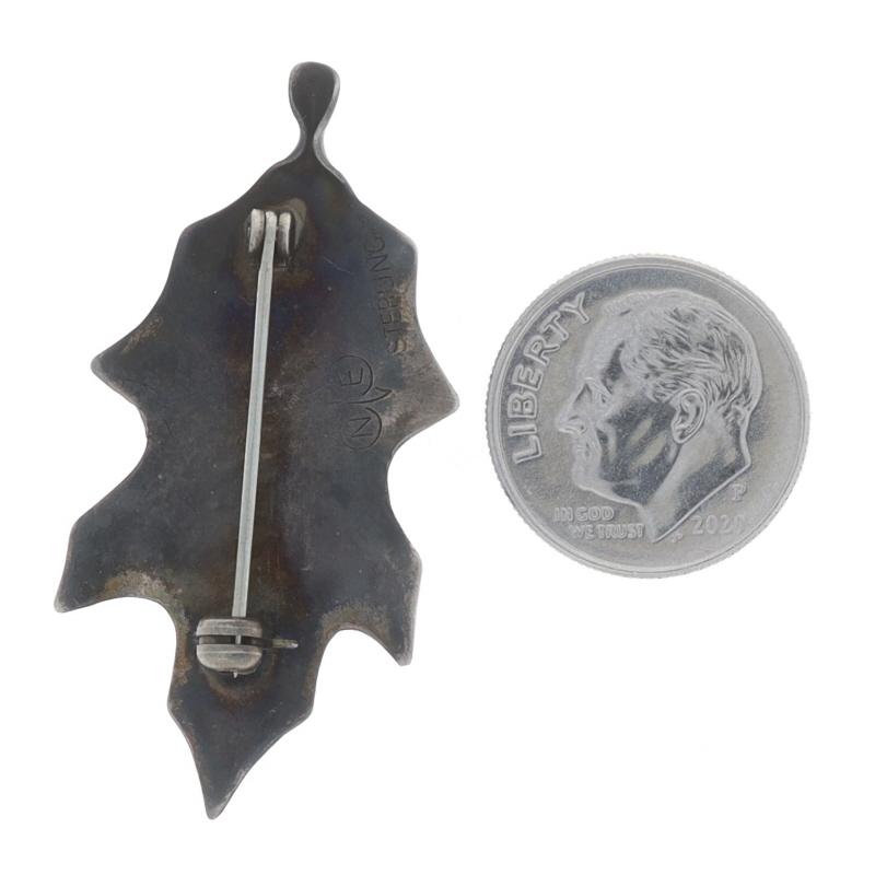 Women's Stuart Nye Oak Leaf Brooch - Sterling Silver 925 Nature Pin For Sale