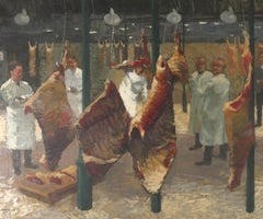 Stuart Ray (1916-1985) - 1962 Oil, Smithfield Meat Market