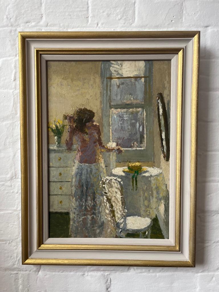Stuart Ray, huile impressionniste britannique représentant un nu dans un intérieur 12