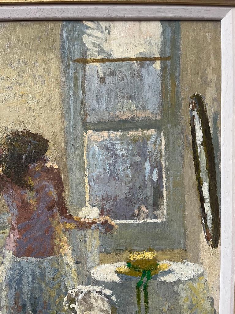 Stuart Ray, huile impressionniste britannique représentant un nu dans un intérieur 7