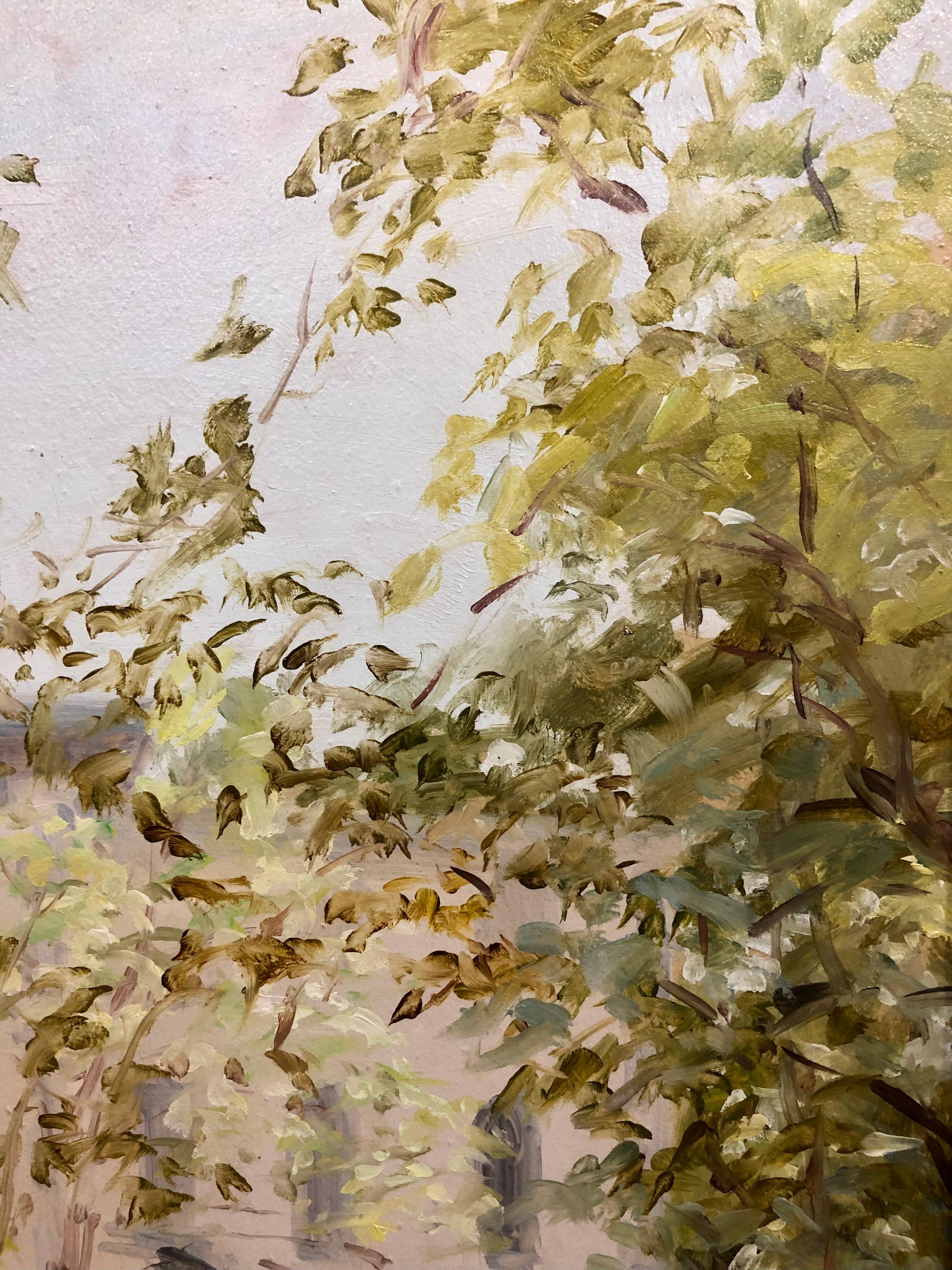 Sin título - Pintura impresionista de paisaje al aire libre en venta 2