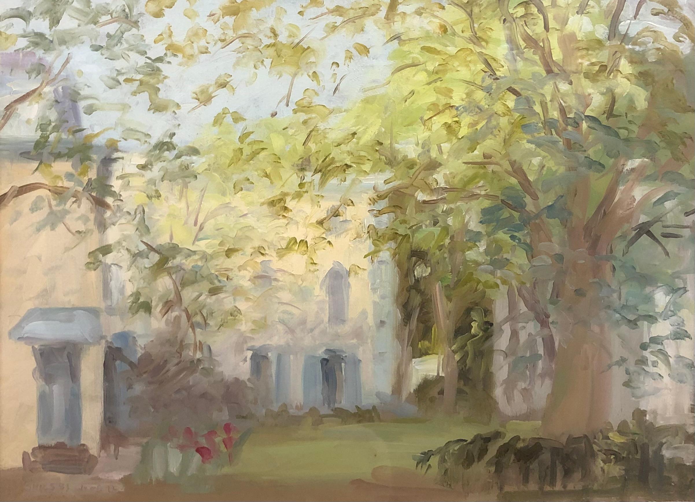 Sin título - Pintura impresionista de paisaje al aire libre - Painting impresionista estadounidense de Stuart Shils