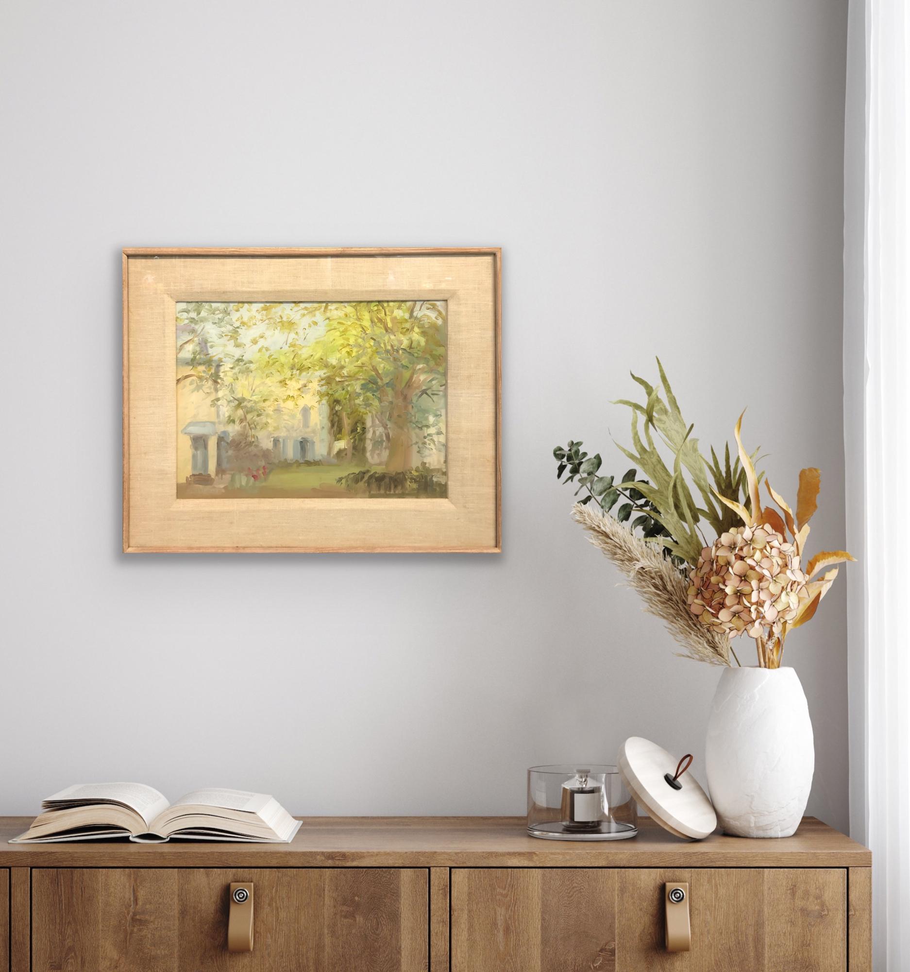 Sin título - Pintura impresionista de paisaje al aire libre en venta 2