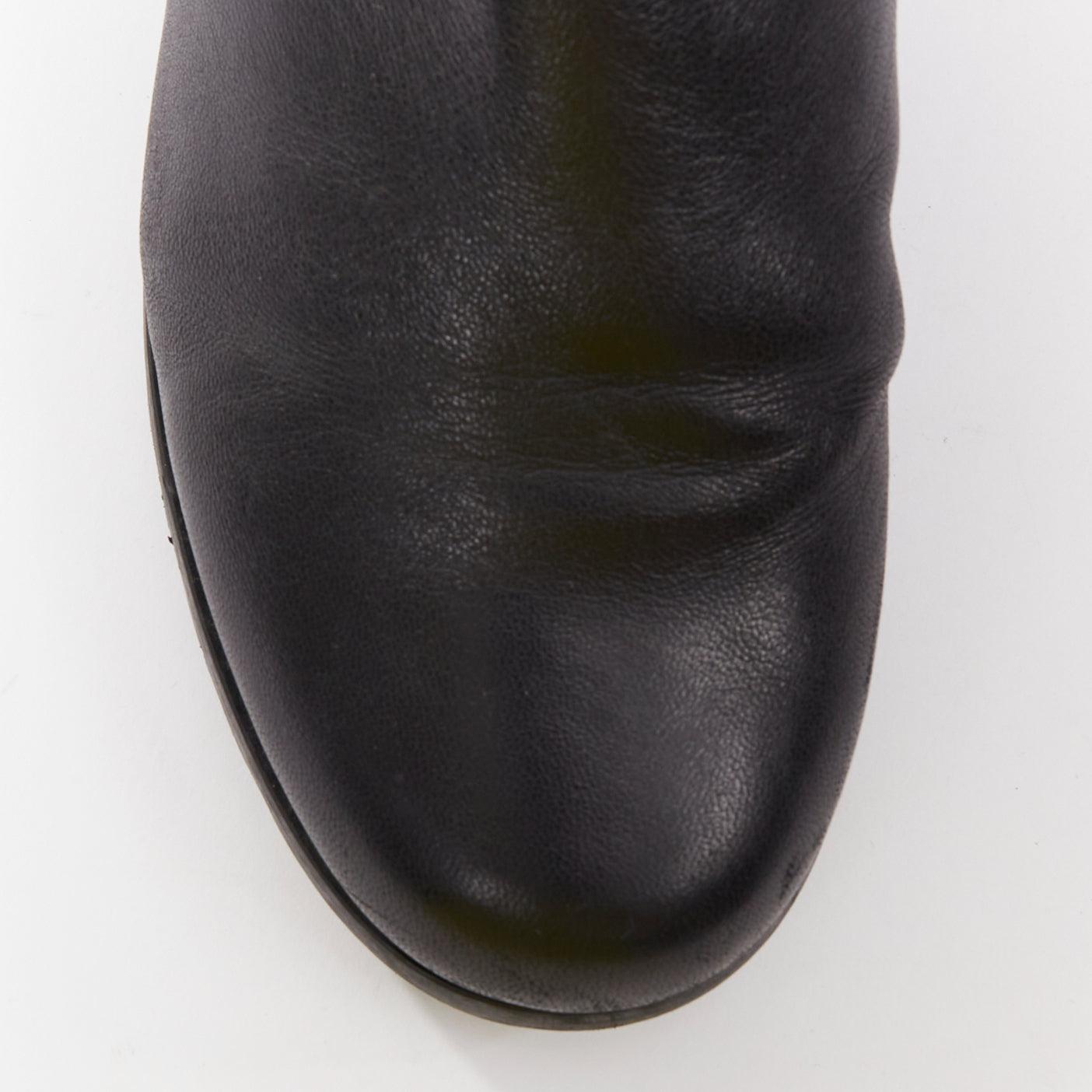 STUART WEITZMAN 5050 black leather front elastic back round toe tall boots EU38 en venta 1