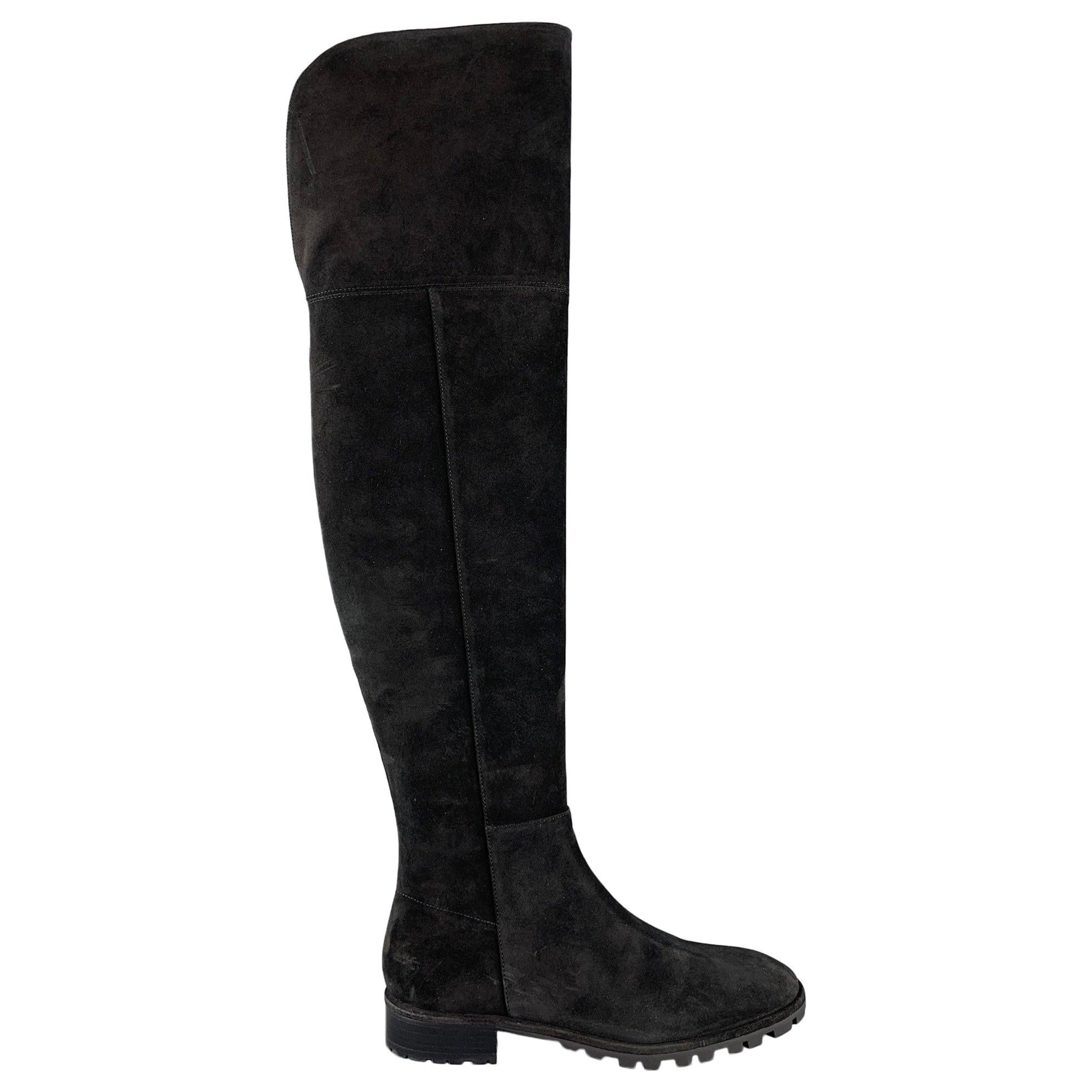 STUART WEITZMAN Amber Größe 10 Schwarz Wildleder Stiefel im Angebot