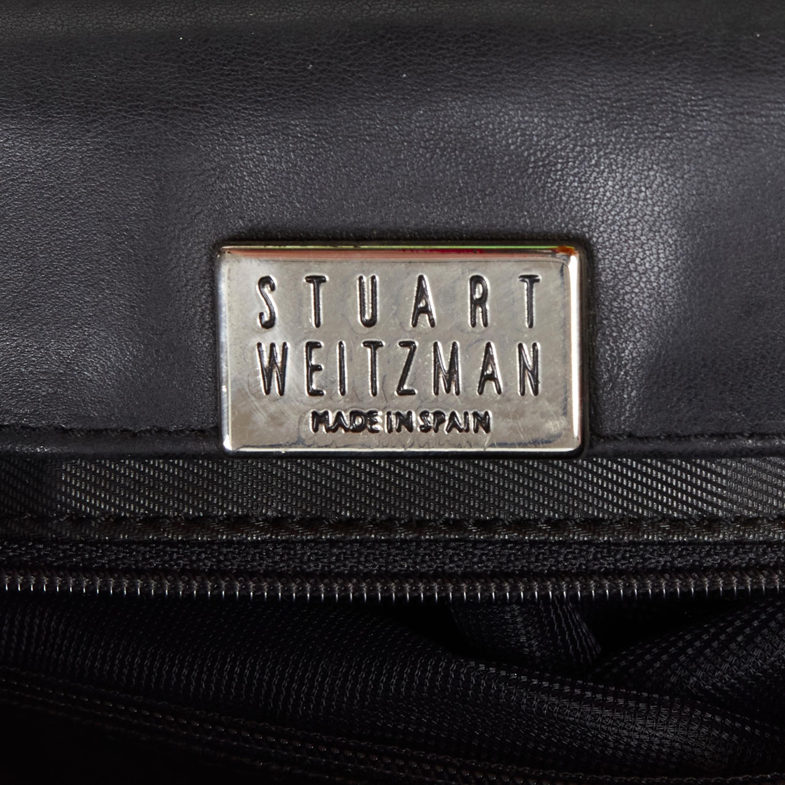 STUART WEITZMAN Baguette brown leopard print pony hair silver shoulder bag 4