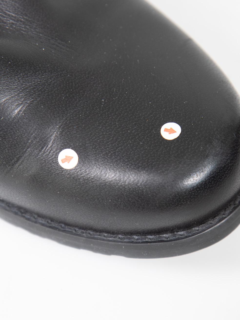 Stuart Weitzman Black 5050 Leather Boots Size EU 37.5 For Sale 4