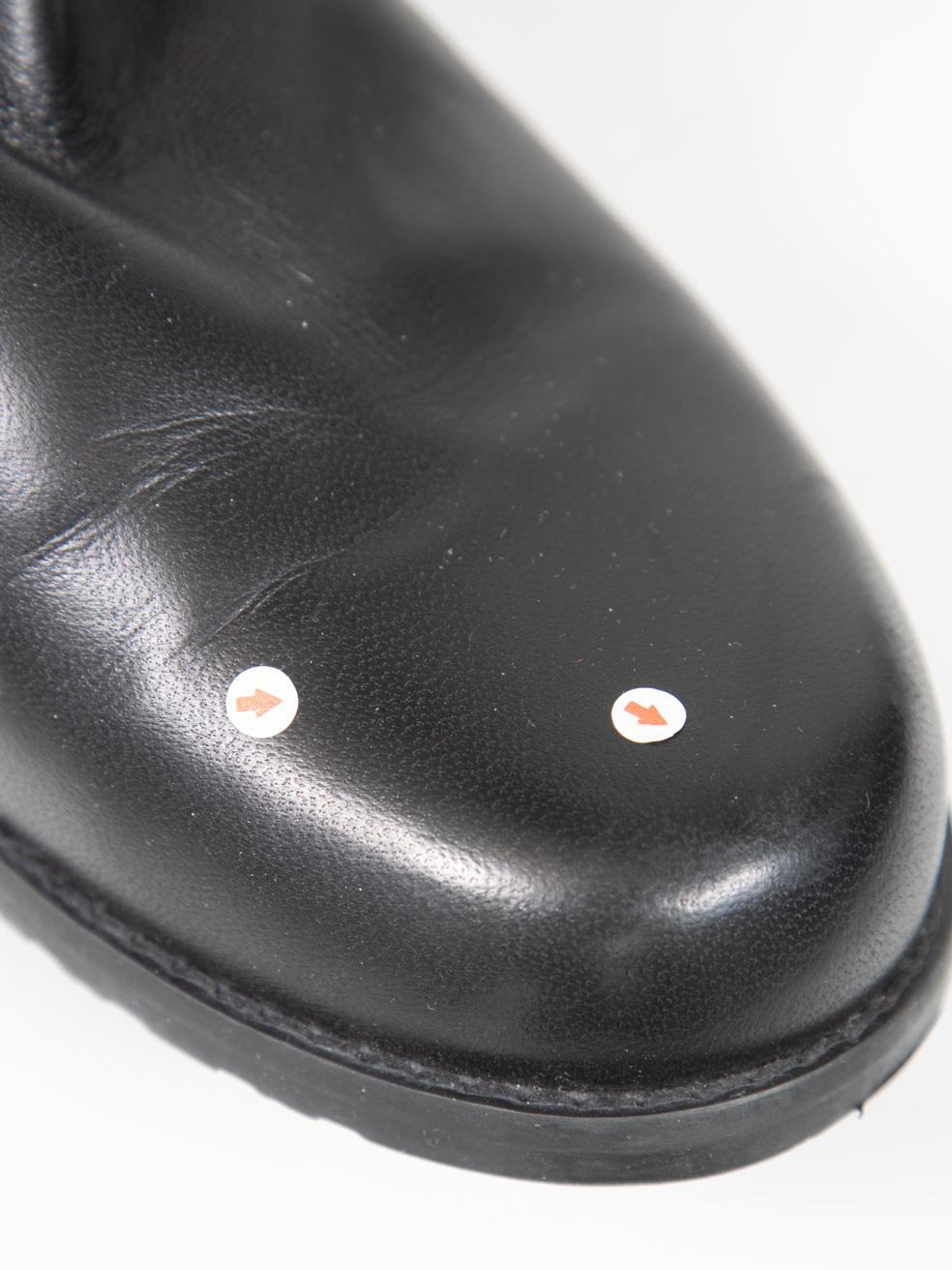 Stuart Weitzman Black 5050 Leather Boots Size EU 37.5 For Sale 5