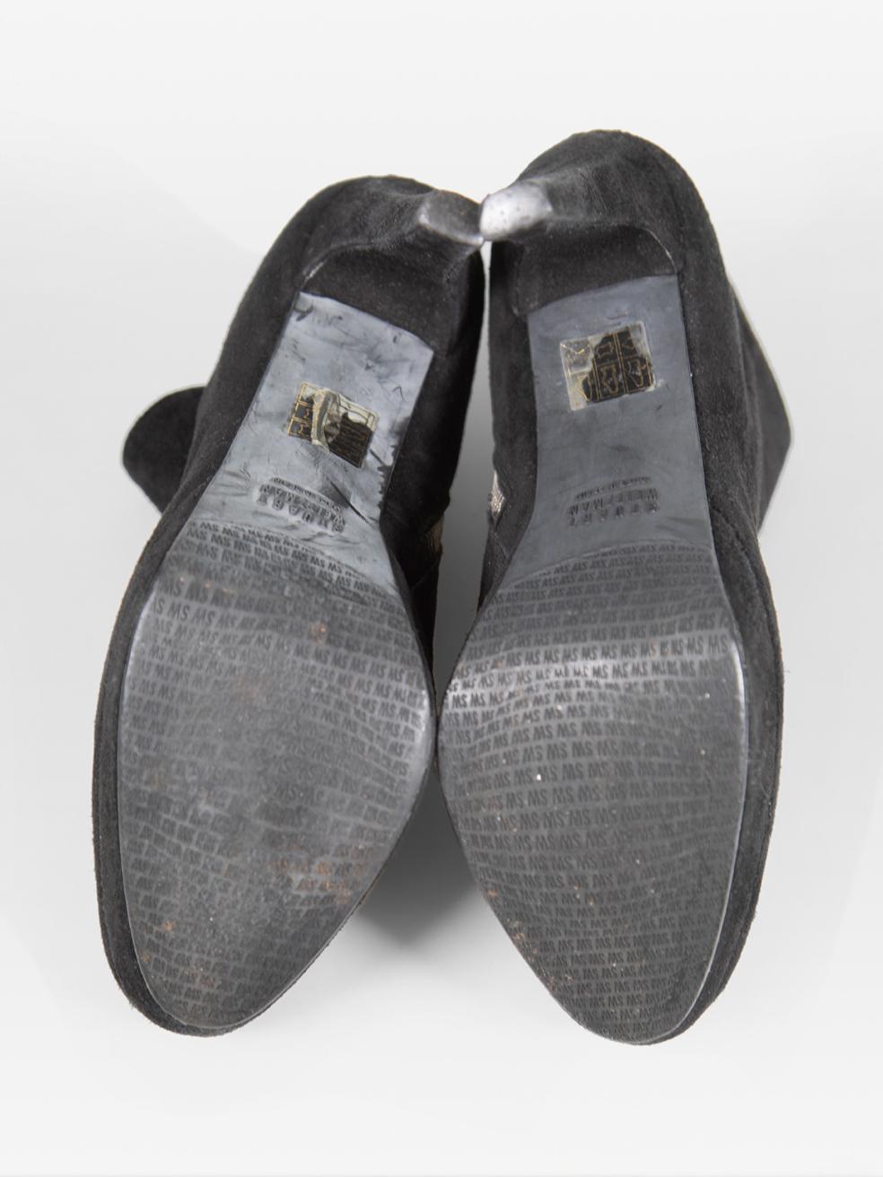 Stuart Weitzman Botines de ante con tacón negros Talla IT 37.5 en Bueno estado para la venta en London, GB
