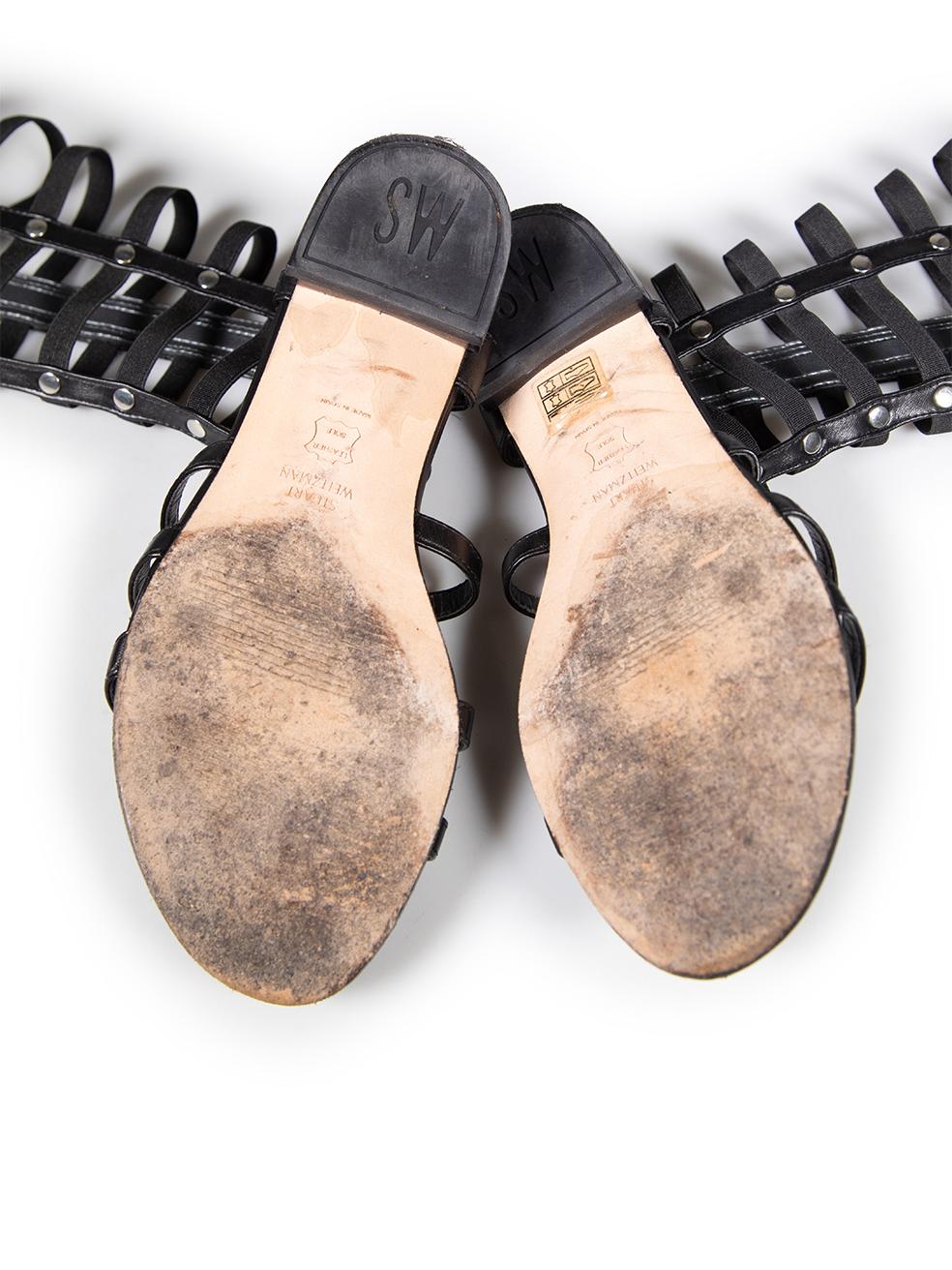 Stuart Weitzman - Sandali gladiatori alti fino al ginocchio neri Taglia IT 37 In condizioni ottime in vendita a London, GB