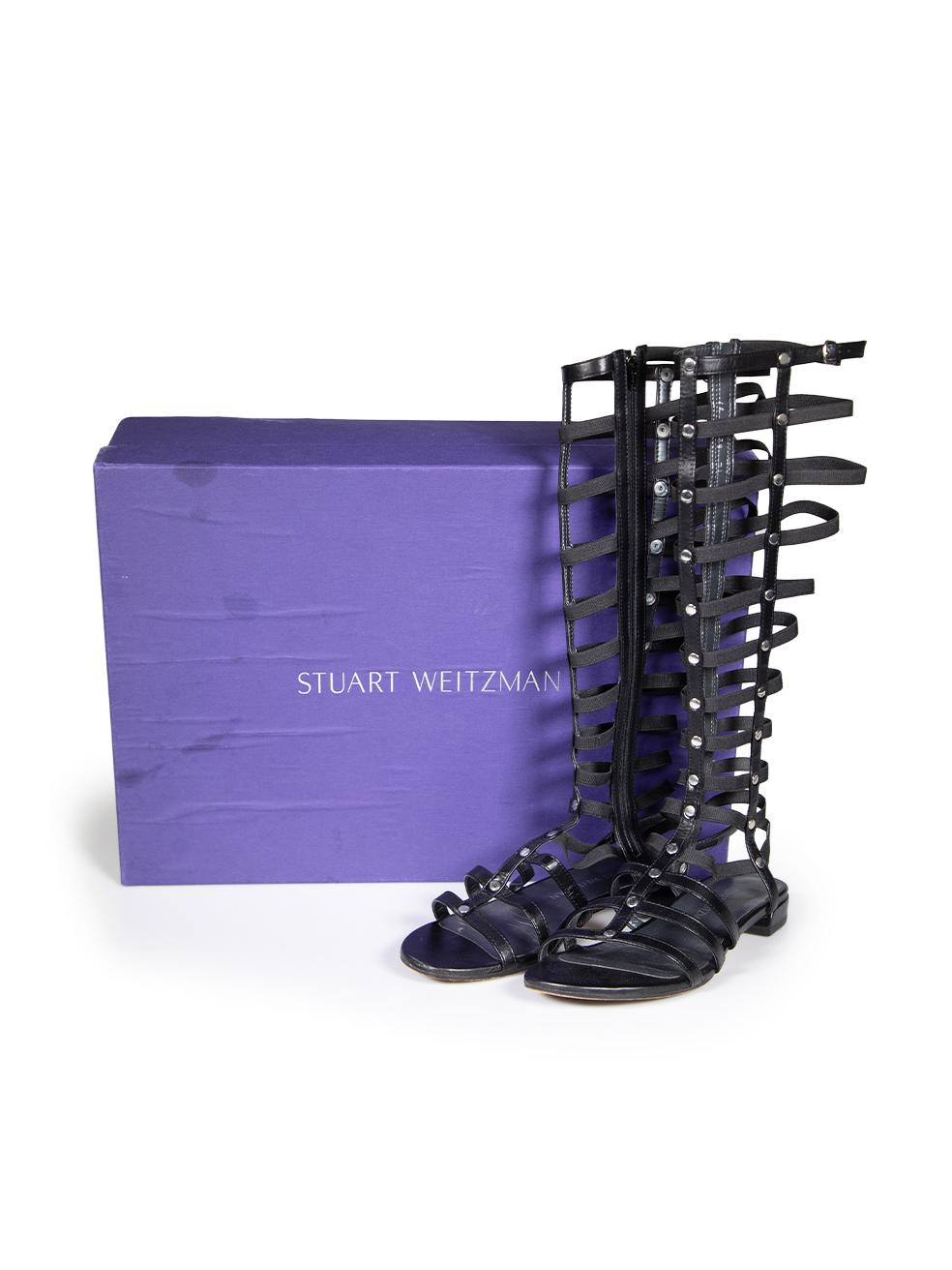 Stuart Weitzman - Sandali gladiatori alti fino al ginocchio neri Taglia IT 37 in vendita 4