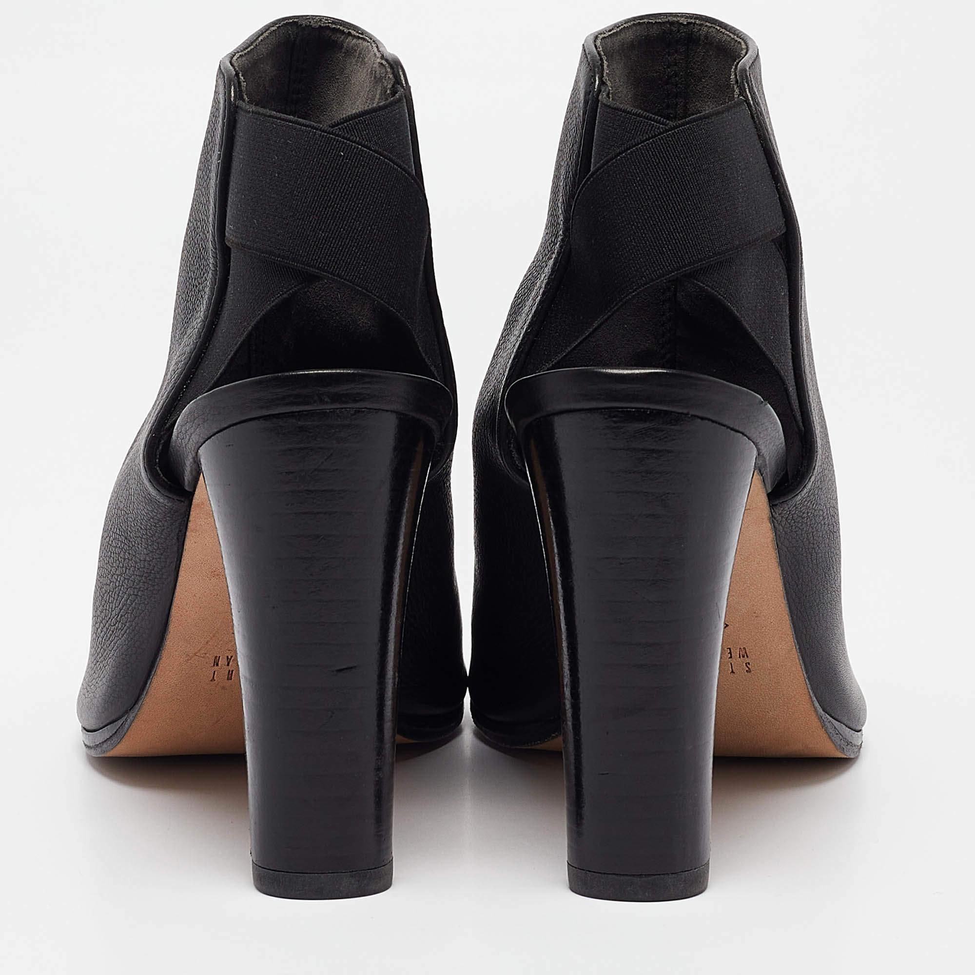 De las mujeres Stuart Weitzman Botines elásticos recortados de piel negra Talla 39 en venta
