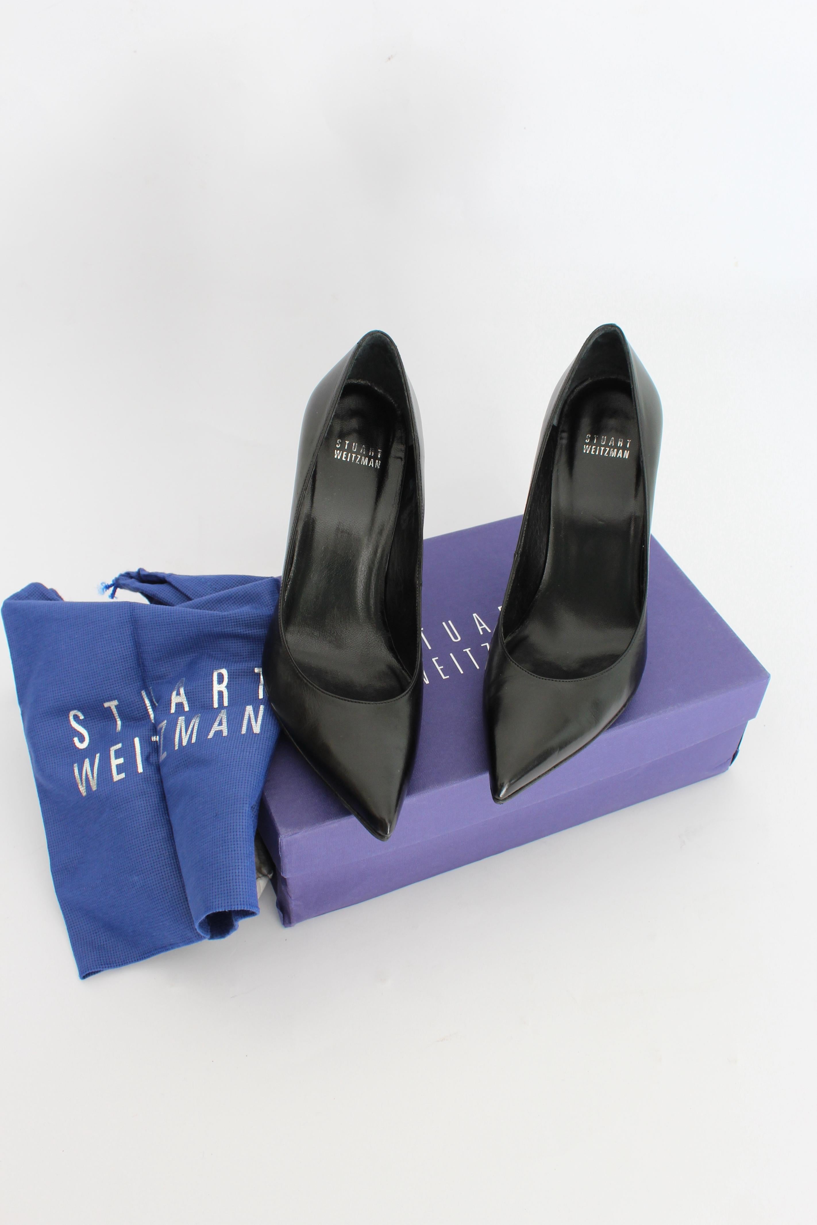 Stuart Weitzman Zapatos de tacón decollete de piel negra 4
