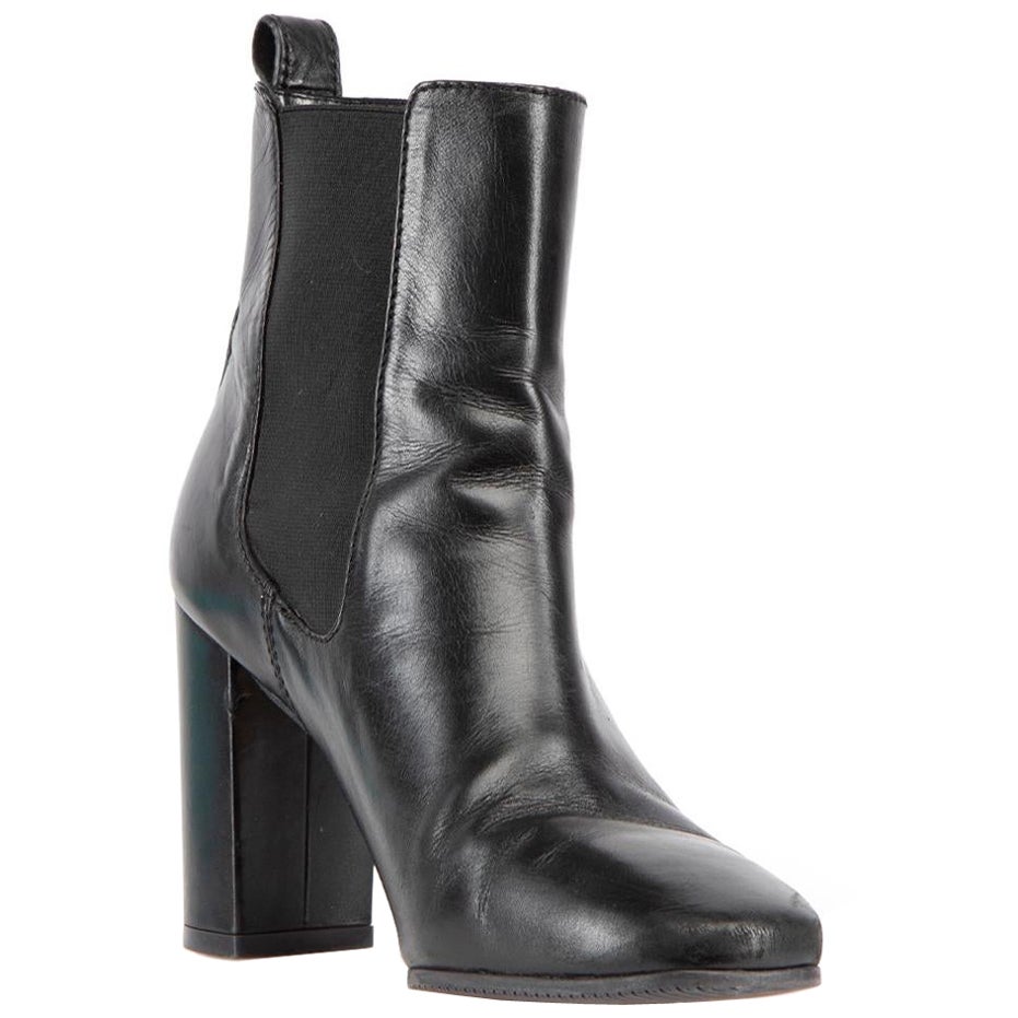 Stuart Weitzman Black Leather High Heeled Boots Size US 6 en venta