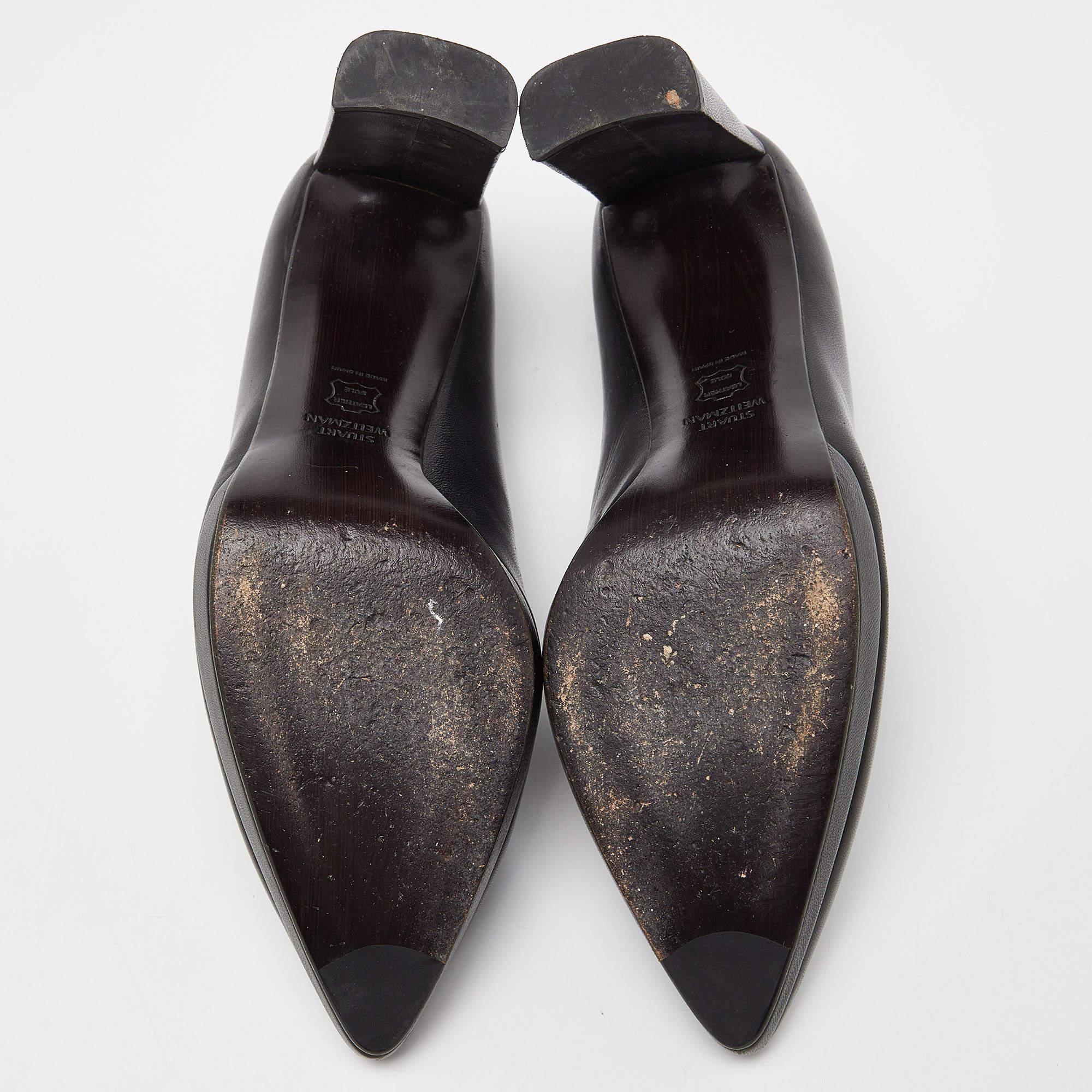 Stuart Weitzman - Décolleté con plateau in pelle nera misura 38,5 in vendita 1