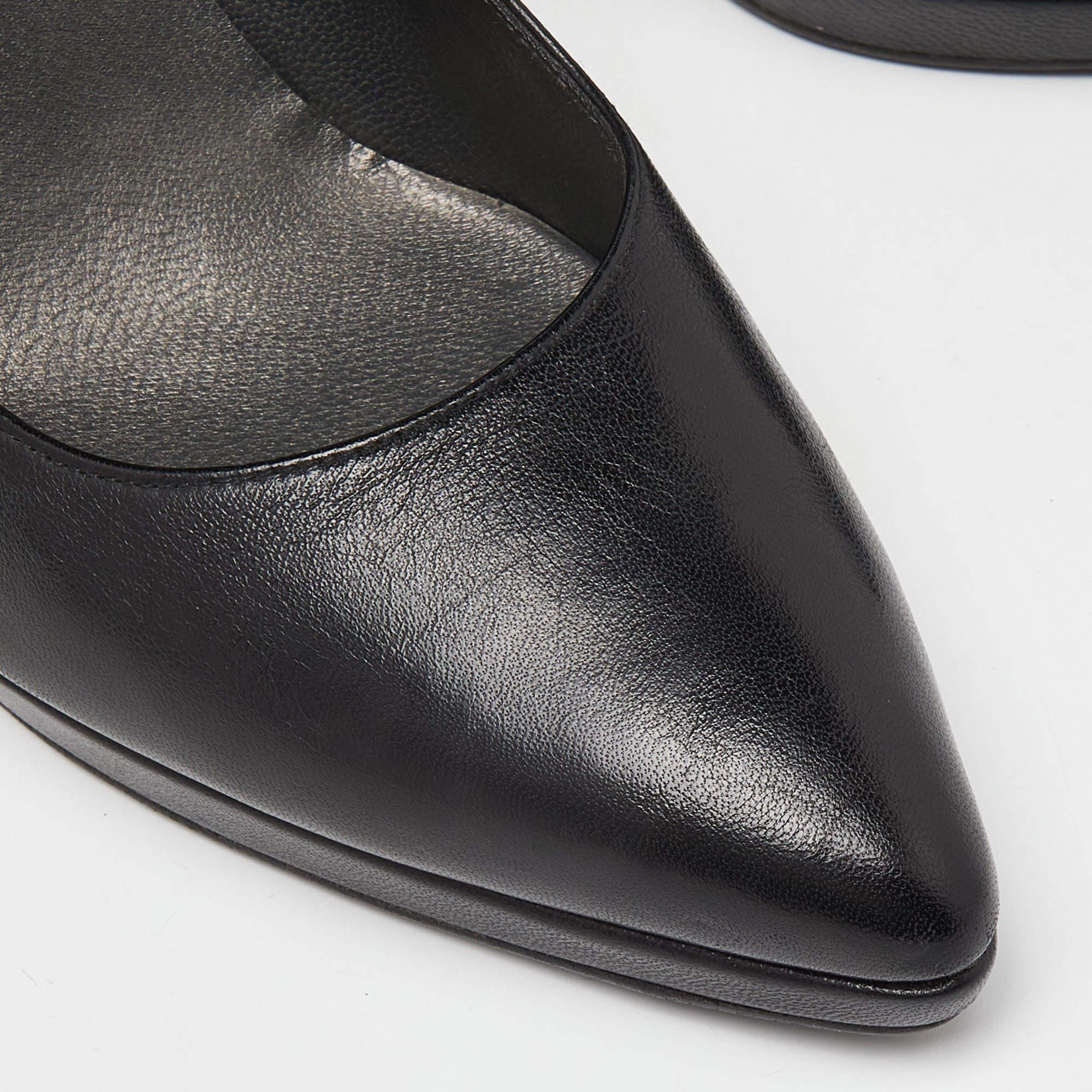 Stuart Weitzman - Décolleté con plateau in pelle nera misura 38,5 in vendita 2