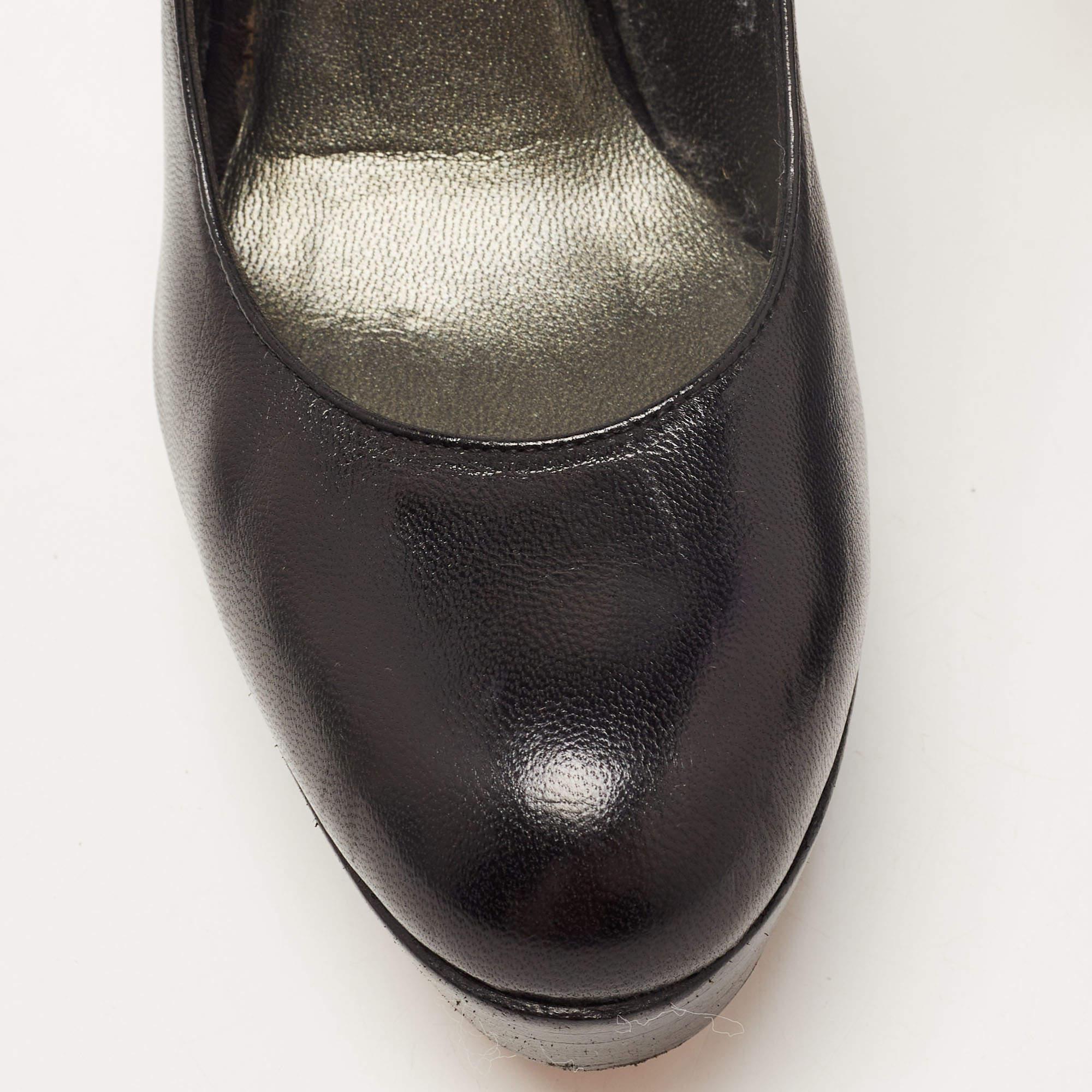 Stuart Weitzman - Escarpins à plateforme en cuir noir - Taille 36 en vente 2