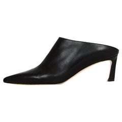Stuart Weitzman Black Leather "The Mira" Mules sz 8.5