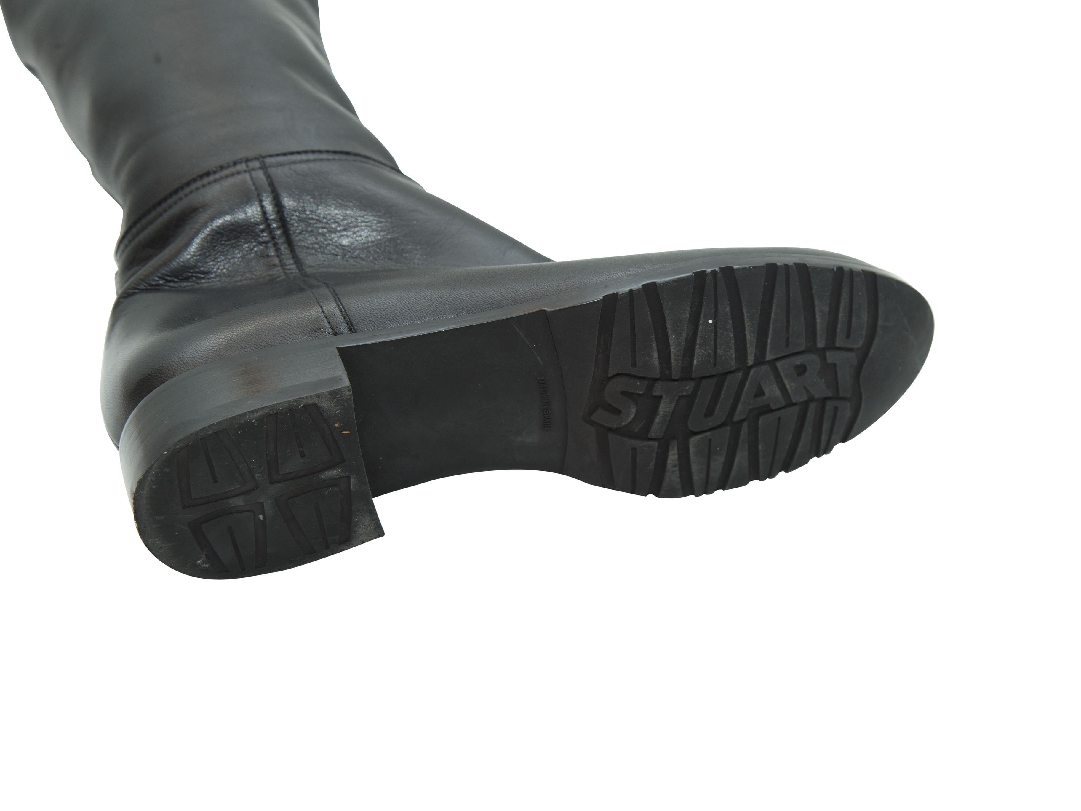 Women's Stuart Weitzman Black Leather Thigh-High Boots