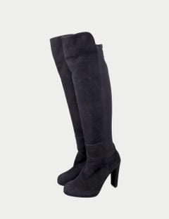 Stuart Weitzman Black Over-the-Knee Stretch Boots with Heel - EU 37