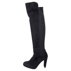 Stuart Weitzman Black Over-the-Knee Stretch Boots with Heel - EU 37