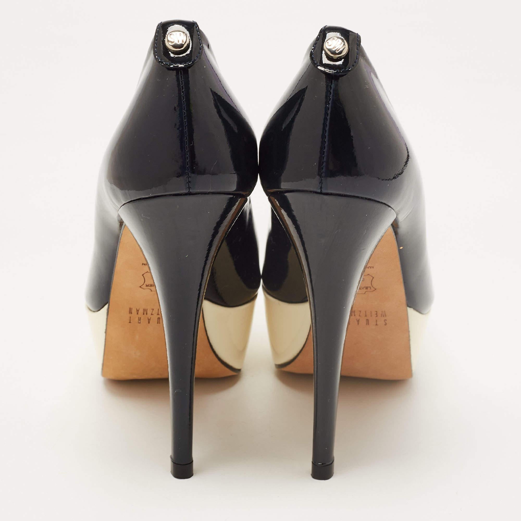 Stuart Weitzman escarpins à plateforme en cuir verni noir Taille 35.5 Pour femmes en vente