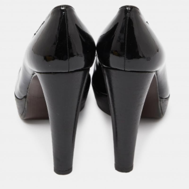 Women's Stuart Weitzman Black Patent Leather Platform Pumps Size 39.5 For Sale