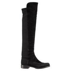 Used Stuart Weitzman Black Suede 5050 Knee High Boots Size US 5