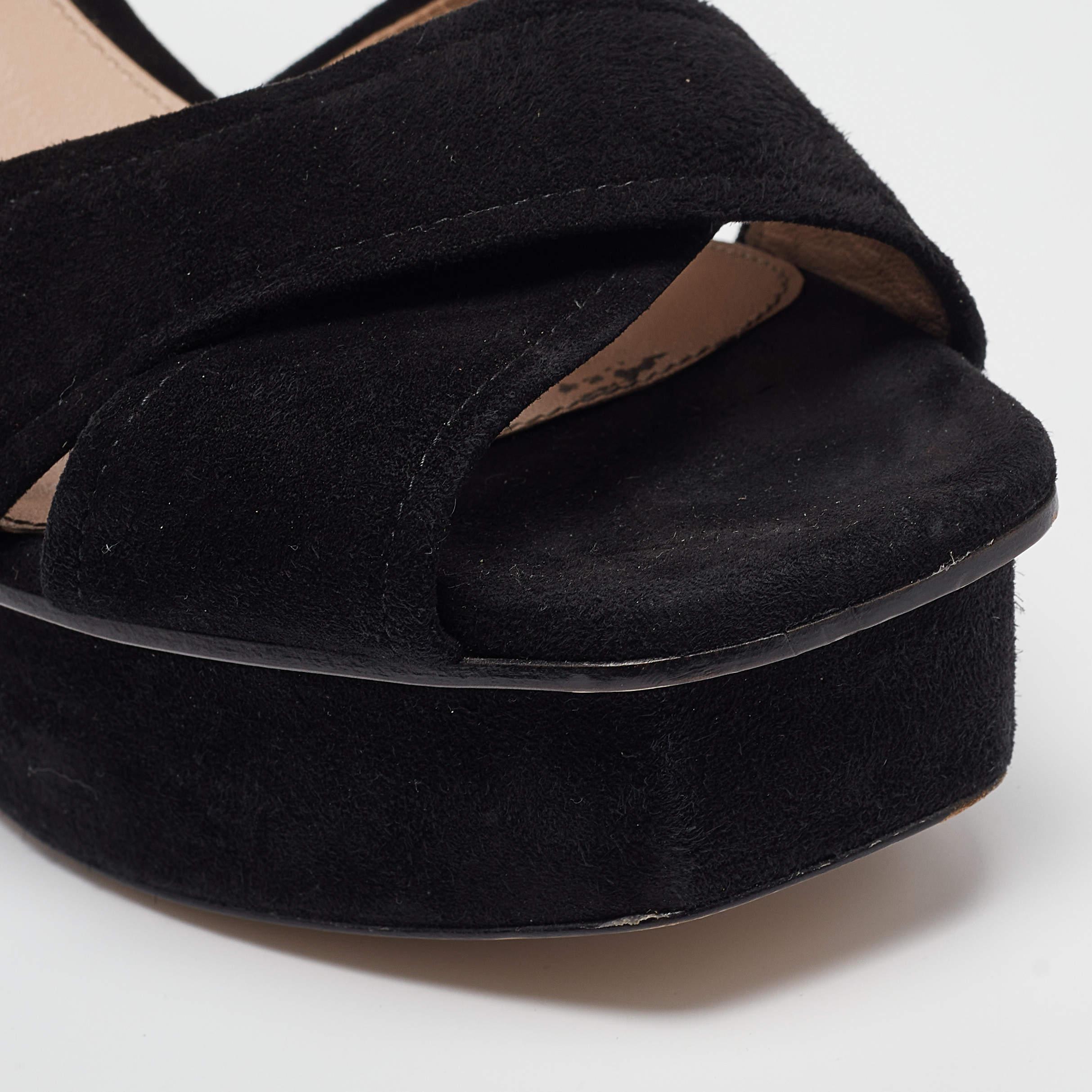 Stuart Weitzman Sandalias con tira al tobillo de ante negro 41.5 en venta 2