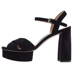 Stuart Weitzman Sandales à lanières en daim noir 41.5