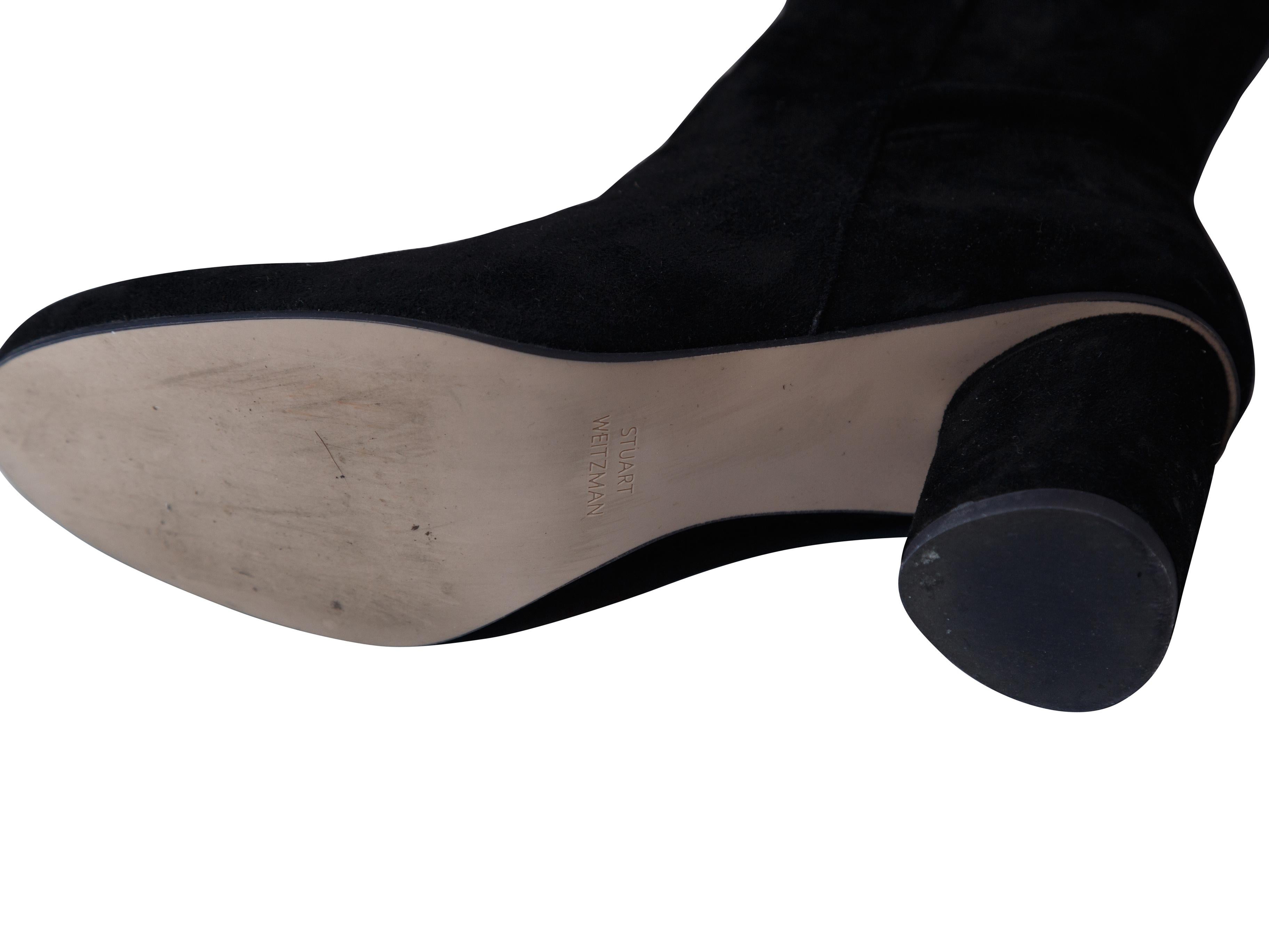 black suede knee boots