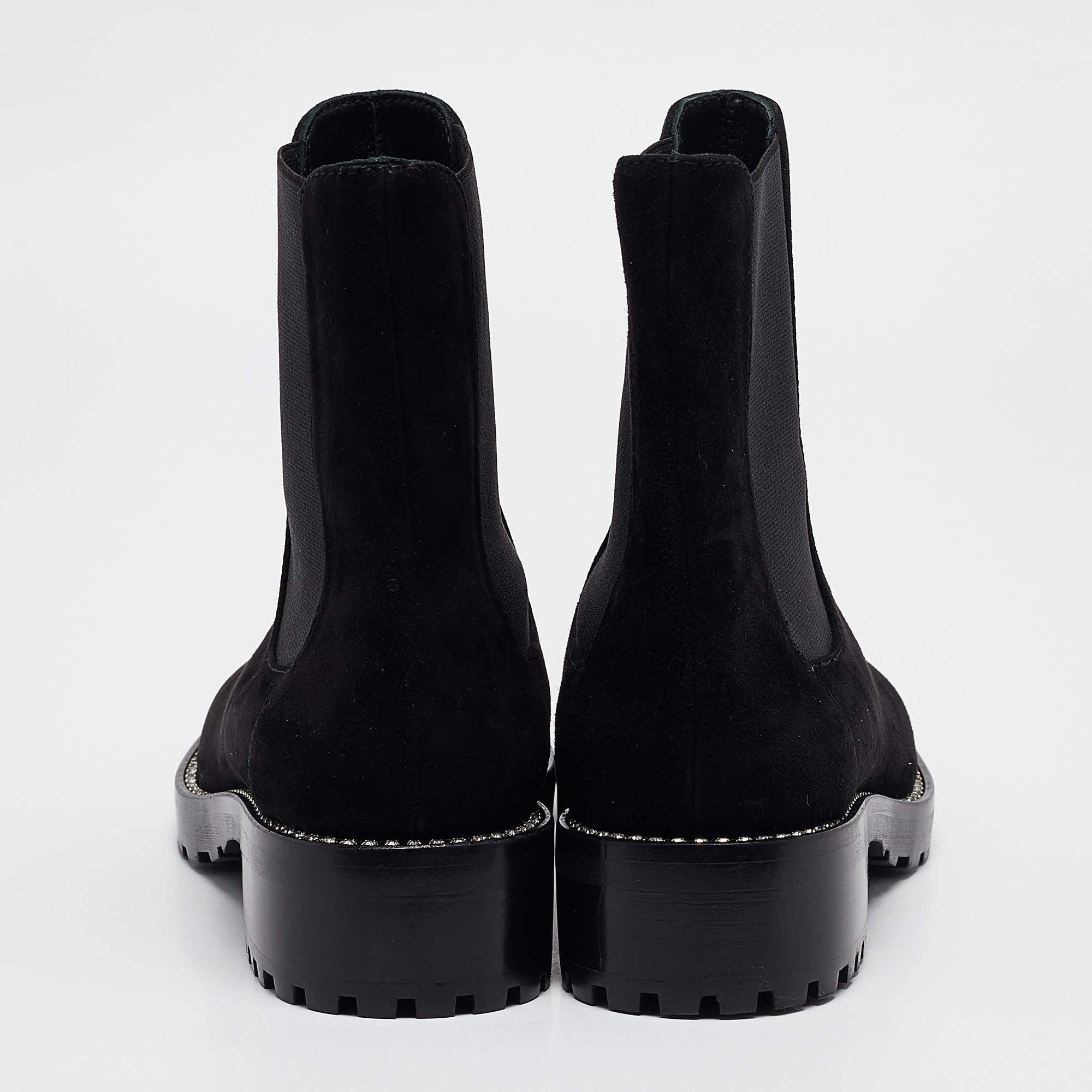 Stuart Weitzman Bottes Chelsea Kolbie en daim noir Taille 36 Pour femmes en vente