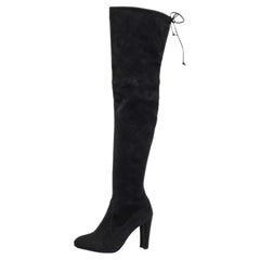 Stuart Weitzman Black Suede Ledyland Over The Knee Boots Size 36.5