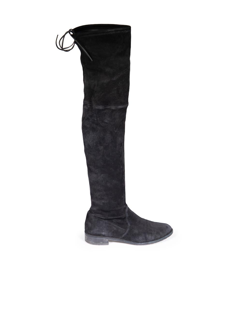 CONDITION is Very good. Minimal wear to the boots is evident. Abrasion around the rim of the sole, toe box, counter and heel on both shoes. Marks and general sides of weave on both upper sides of both shoes on this used Stuart Weitzman designer