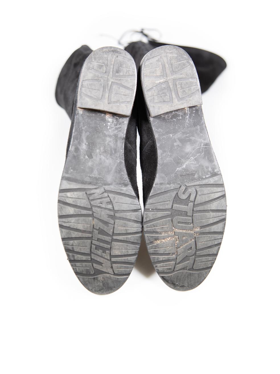 Stuart Weitzman Bottes à lacets en daim noir Taille US 9 Bon état - En vente à London, GB