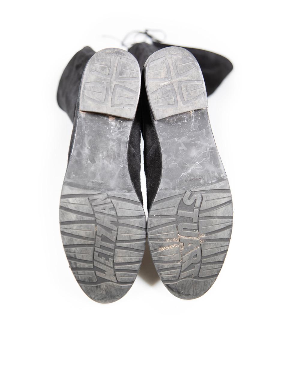 Stuart Weitzman Black Suede Lowland Tie Boots Size US 9 en Bueno estado para la venta en London, GB