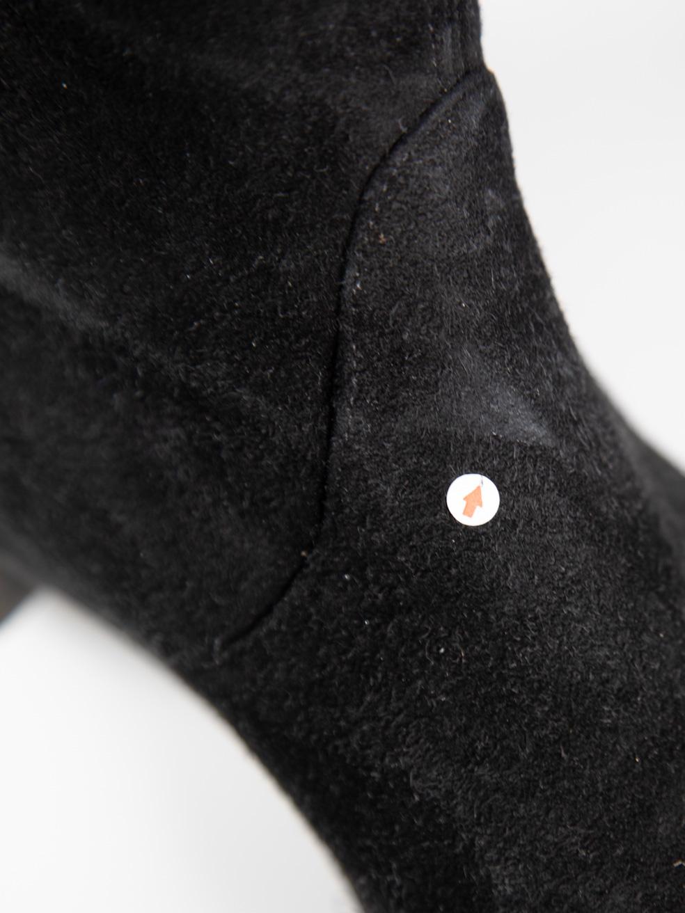 Stuart Weitzman Bottes à lacets en daim noir Taille US 9 en vente 4