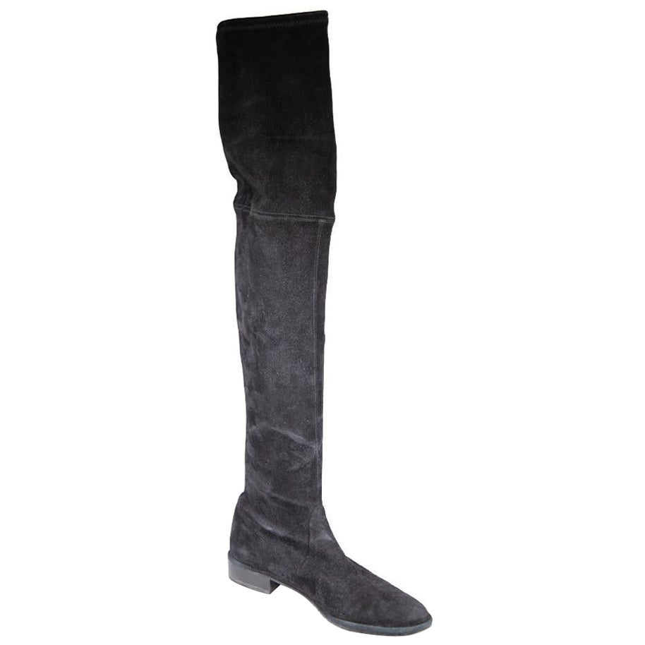 Stuart Weitzman Black Suede Lowland Tie Boots Size US 9