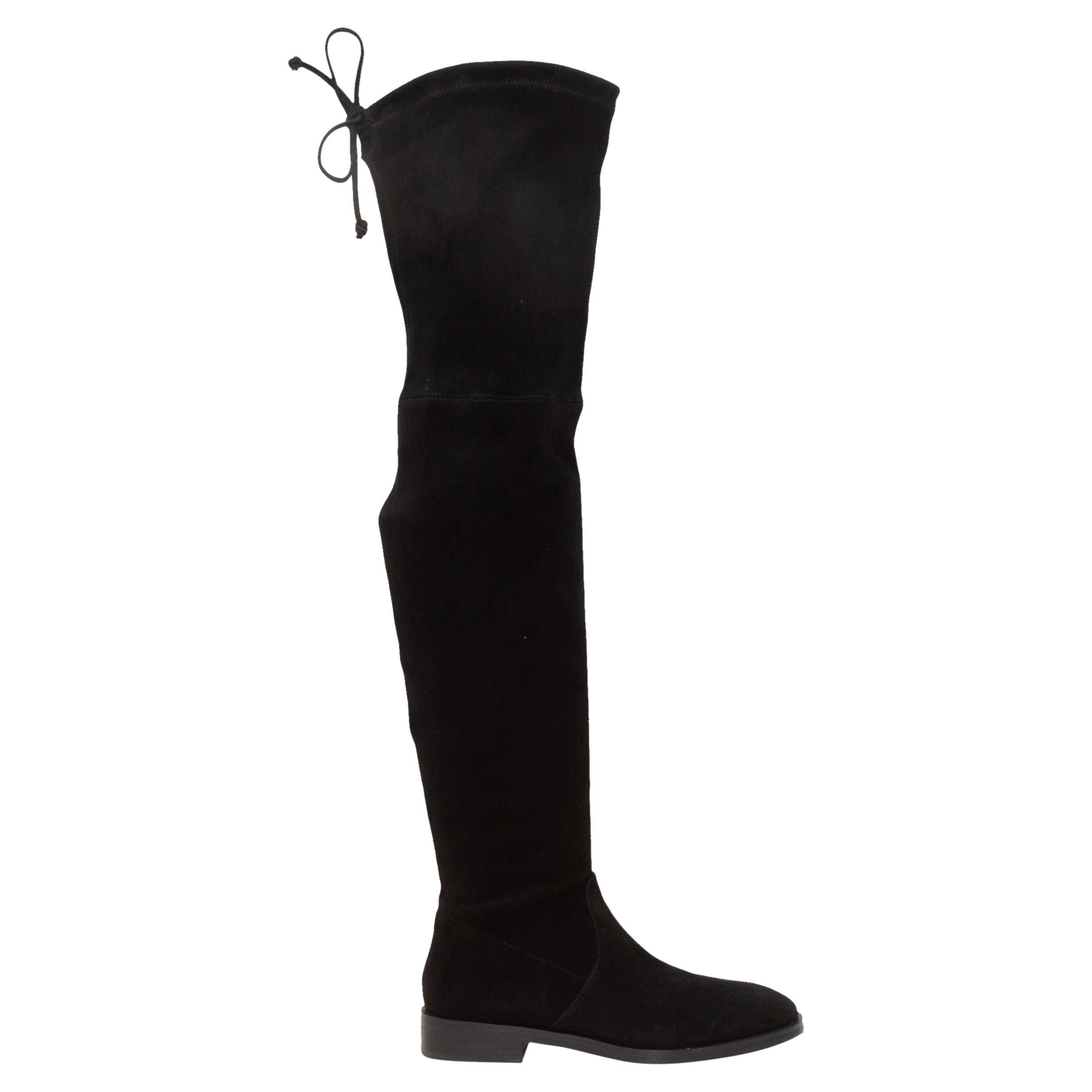 Stuart Weitzman Highland Black Smooth Leather Over-the-Knee Boots For ...