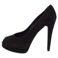 Stuart Weitzman - Décolleté in camoscio nero con punta aperta - misura 38,5