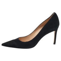Stuart Weitzman Black Suede Pointed Toe Pumps Size 41