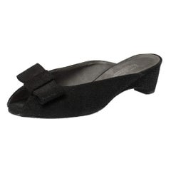 Stuart Weitzman Black Suede Slide Sandals Size 37