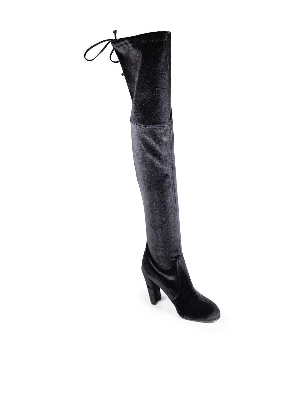 De las mujeres Stuart Weitzman Botas altas a la rodilla de terciopelo negro Talla IT 37 en venta