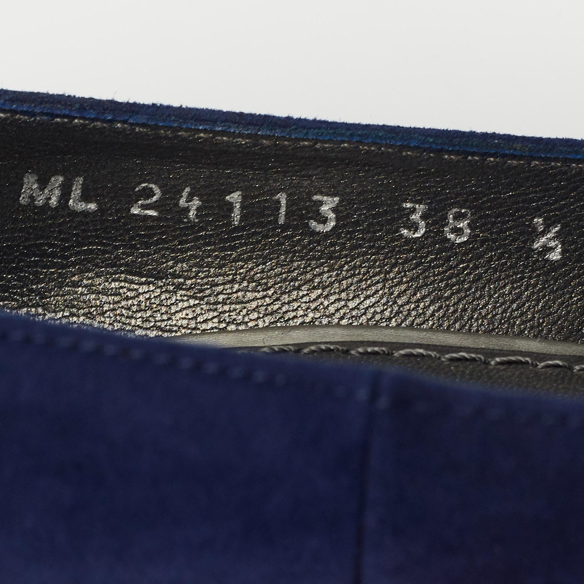 Stuart Weitzman escarpins à bout ouvert en daim bleu taille 38,5 en vente 3