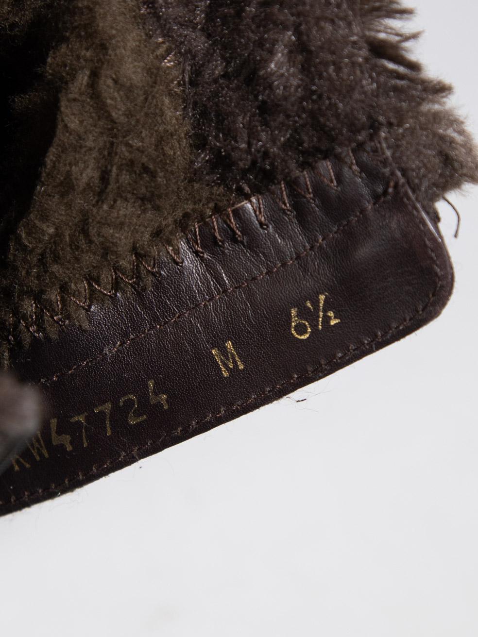 Stuart Weitzman Botas de tacón de ante marrón con ribete de piel talla UK 6.5 en venta 1