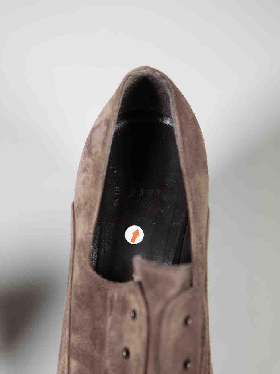 Stuart Weitzman Talons en daim Brown Taille US 10 en vente 3