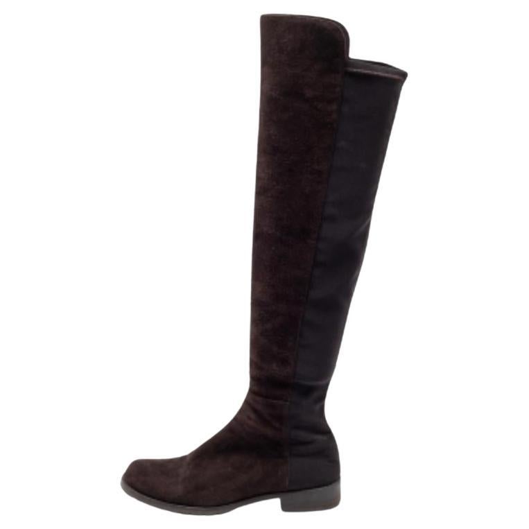 Stuart Weitzman Brown Knee Length Boots en daim Taille 34.5