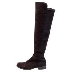 Stuart Weitzman Brown Knee Length Boots en daim Taille 34.5