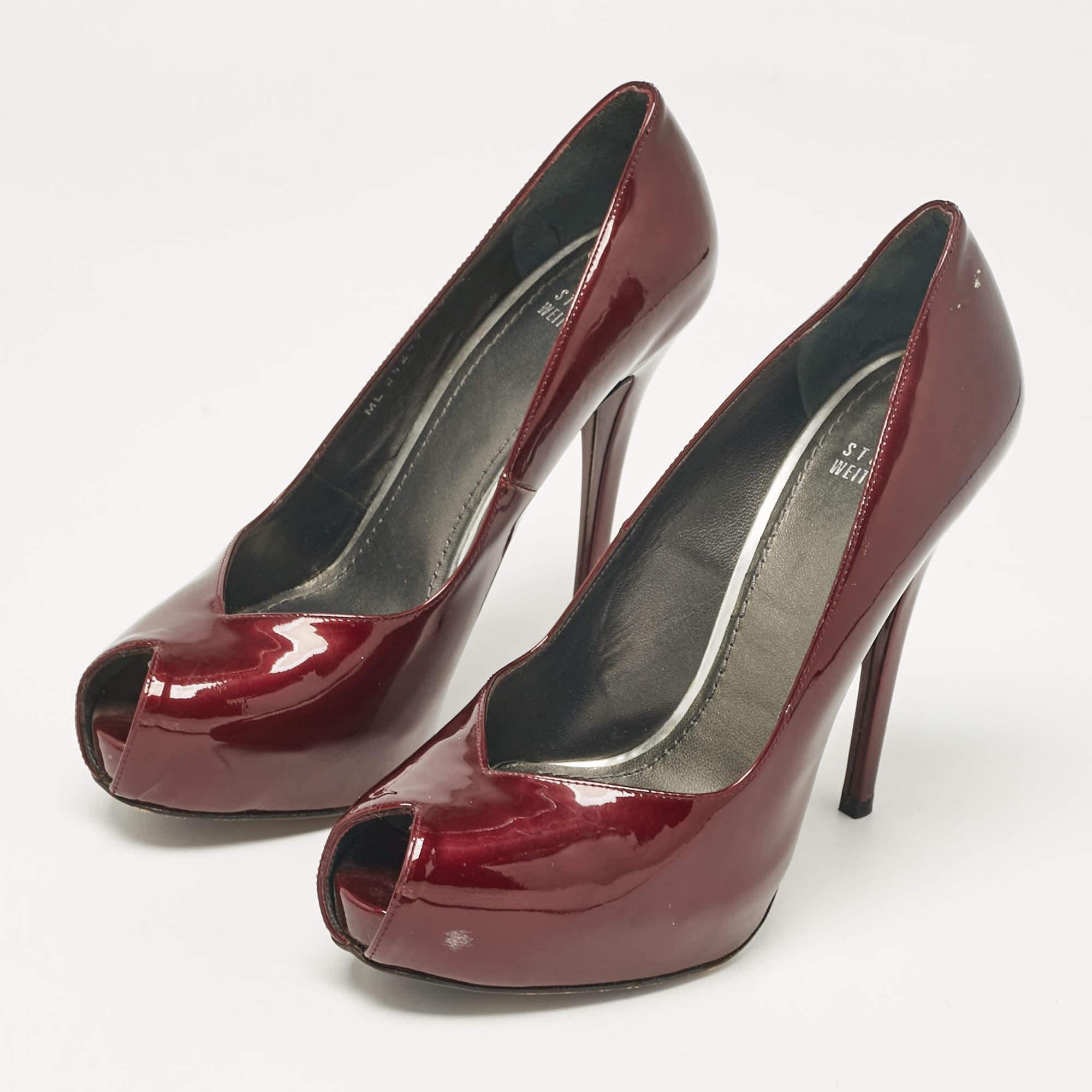 Make a chic style statement with these designer pumps. They showcase sturdy heels and durable soles perfect for your fashionable outings